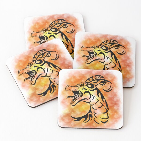 Item preview, Fiery dragon tribal pattern designed and sold by Artsydragongal.