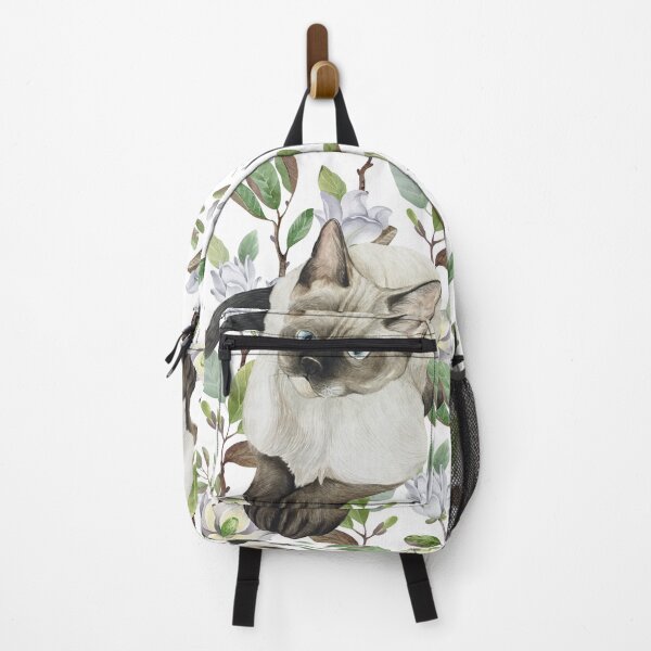 Item preview, White Magnolias and Siamese Cat designed and sold by DzineVine.
