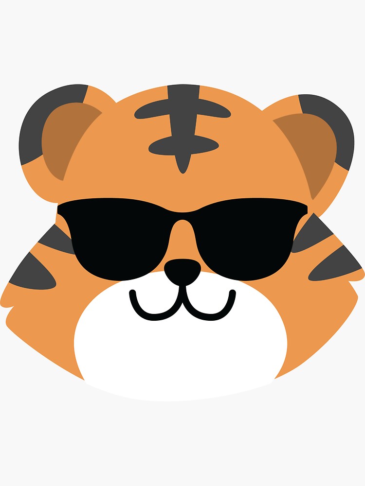 "Tiger Head Emoji " Sticker by HippoEmo Redbubble