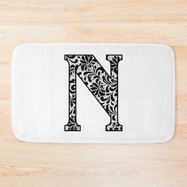 Item preview,  A Letter N- Black Lace Botanical Monogram designed and sold by Tasha-design.