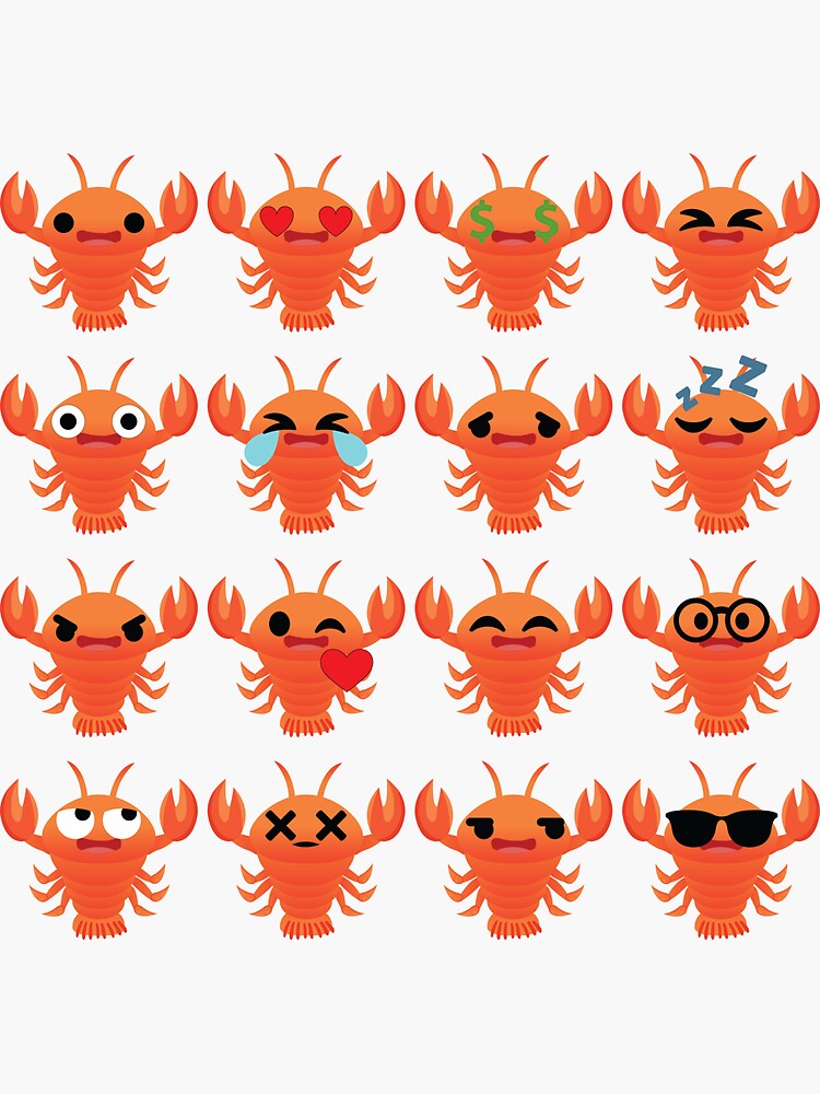 "Lobster Emoji " Sticker for Sale by HippoEmo Redbubble