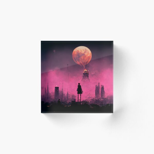 Aperçu de l'œuvre Grande lune, ciel large et hautes constellations créée et vendue par Naglaa Store.