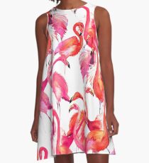 Flamingo A-Linien Kleid