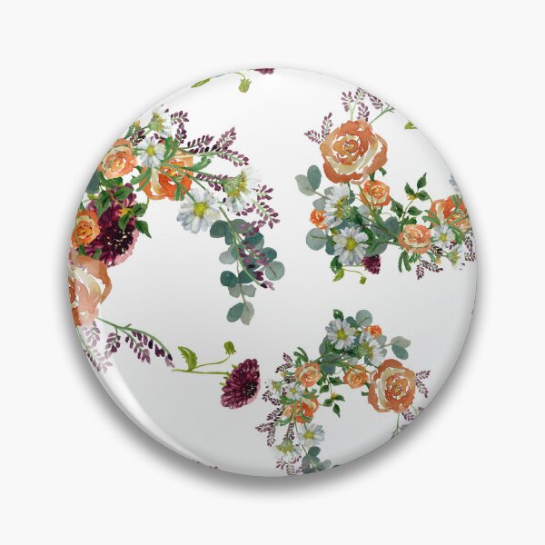 Artikelvorschau, Dahlia red rose daisy pattern watercolor entworfen und verkauft von Yana Mustafina | Boho Soulful Designs.
