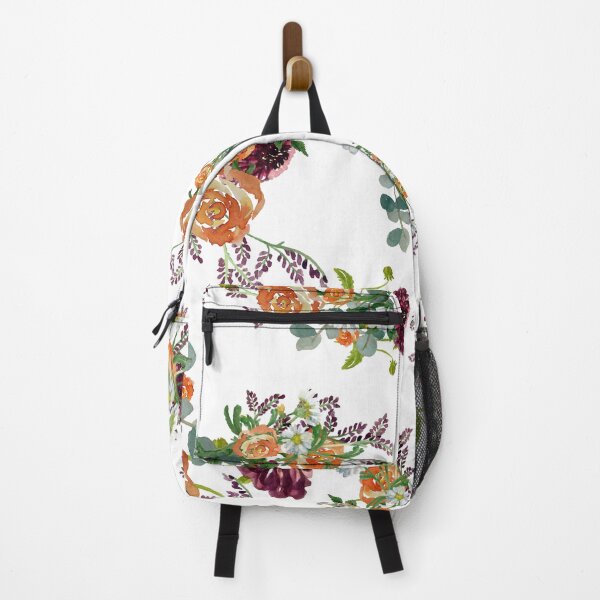 Aperçu de l'œuvre Dahlia red rose daisy pattern watercolor  créée et vendue par Yana Mustafina | Boho Soulful Designs.