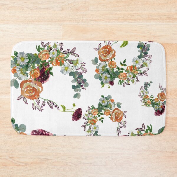 Artikelvorschau, Dahlia red rose daisy pattern watercolor  entworfen und verkauft von Yana Mustafina | Boho Soulful Designs.