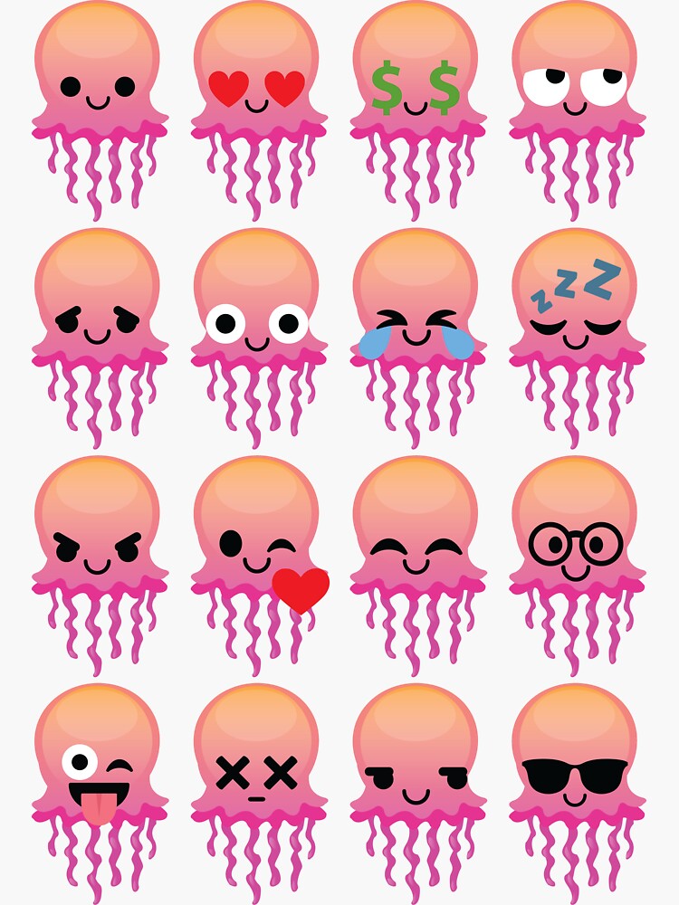 "Jellyfish Emoji " Sticker for Sale by HippoEmo Redbubble