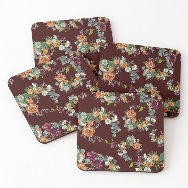 Item preview, Dahlia red rose daisy pattern watercolor red designed and sold by Yana Mustafina | Boho Soulful Designs.
