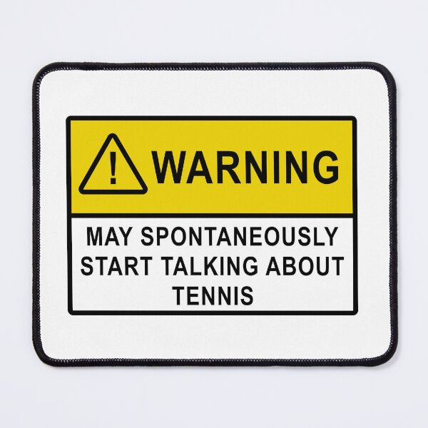 Item preview, Tennis fan yellow warning sign designed and sold by Sports-Stickers.