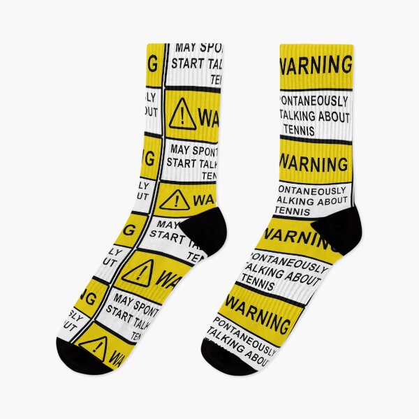Item preview, Tennis fan yellow warning sign designed and sold by Sports-Stickers.