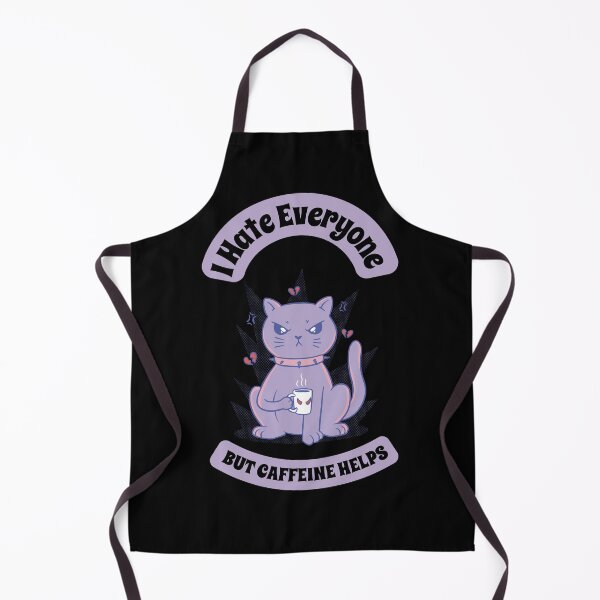 Item preview, I Hate Everyone But Caffeine Helps Funny Sarcastic Angry Cat designed and sold by Georgy09.
