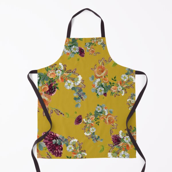 Item preview, Dahlia red rose daisy pattern watercolor yellow designed and sold by Yana Mustafina | Boho Soulful Designs.