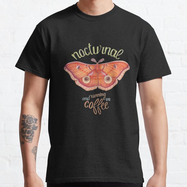 nocturnal orange moth running on coffee on dark background Classic T-Shirt