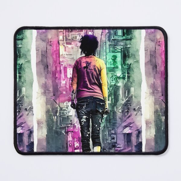 Item preview, a girl skateboarding in the city #004 designed and sold by FekoShop.