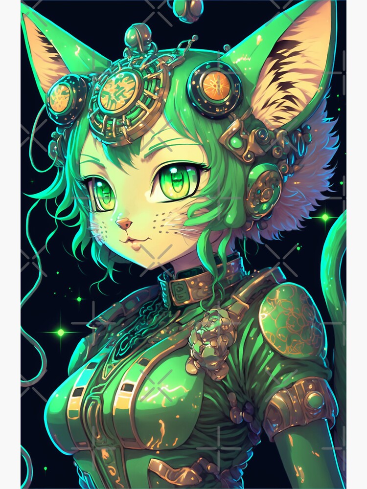 Anime Cat Girl Future Cyberpunk Sticker For Sale By Jjcat13 Redbubble