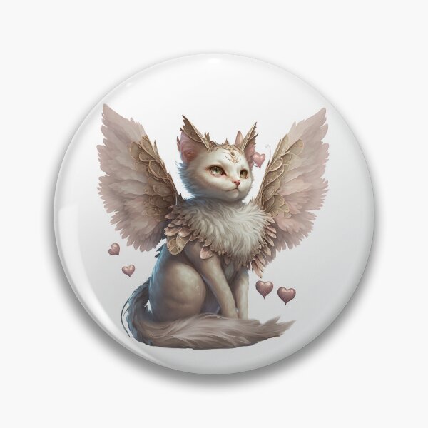 Item preview, Cute Pink Fairy Cat with Gold accented Angel wings designed and sold by photo4u2.