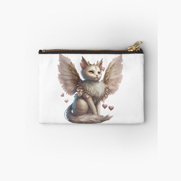 Item preview, Cute Pink Fairy Cat with Gold accented Angel wings designed and sold by photo4u2.