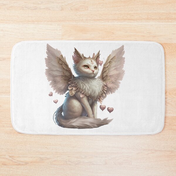 Item preview, Cute Pink Fairy Cat with Gold accented Angel wings  designed and sold by photo4u2.