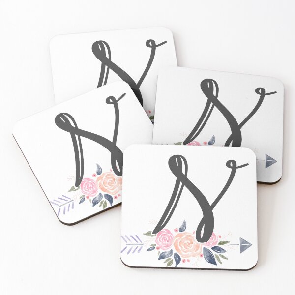 Item preview, Letter N Monogram Watercolor Roses designed and sold by MandyRosko.