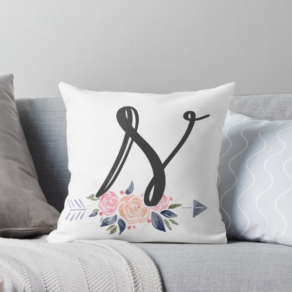 Item preview, Letter N Monogram Watercolor Roses designed and sold by MandyRosko.