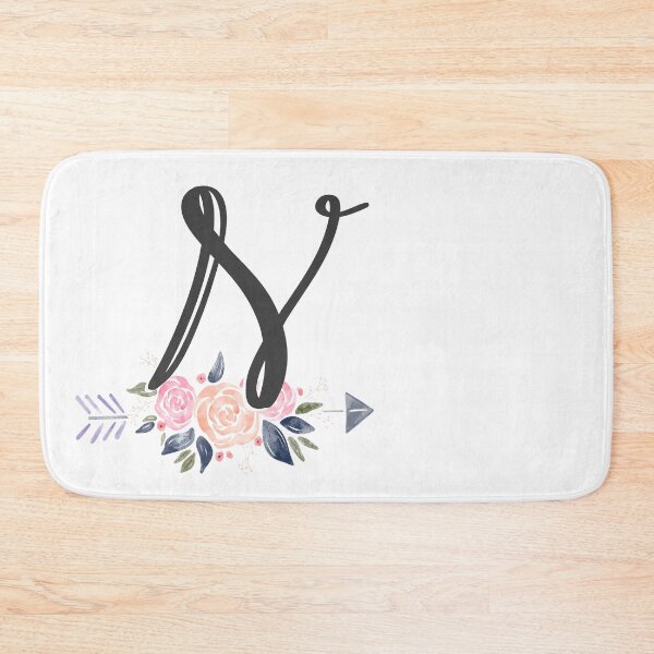 Item preview, Letter N Monogram Watercolor Roses designed and sold by MandyRosko.