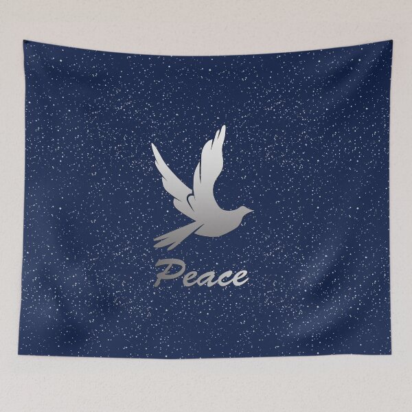 Item preview, Peace Dove in Silver on a Starry Sky Background designed and sold by Marymarice.