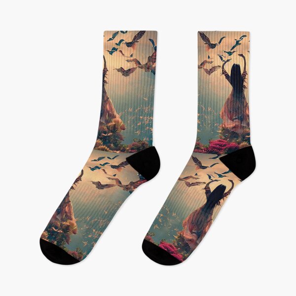 Item preview, girl trying to fly with birds AI dancing with birds bird lover  designed and sold by SBlagojevic.