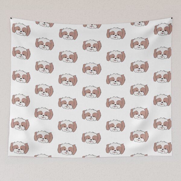 Item preview, Shih tzu dog face cute cartoon illustration  designed and sold by Yarafantasyart.