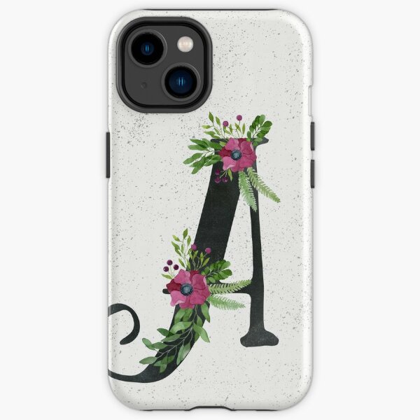Letter A with Floral Wreath iPhone Tough Case