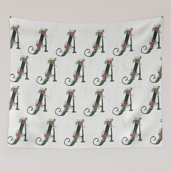 Item preview, Letter A with Floral Wreath designed and sold by helga-wigandt.