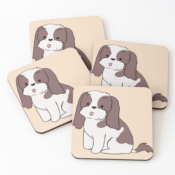 Item preview, Cute Shih tzu dog sitting cartoon illustration  designed and sold by Yarafantasyart.