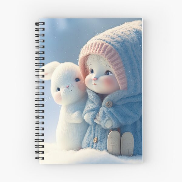 Item preview, Adorable Child and cute Rabbit playing in the Snow designed and sold by Juliascutecornr.