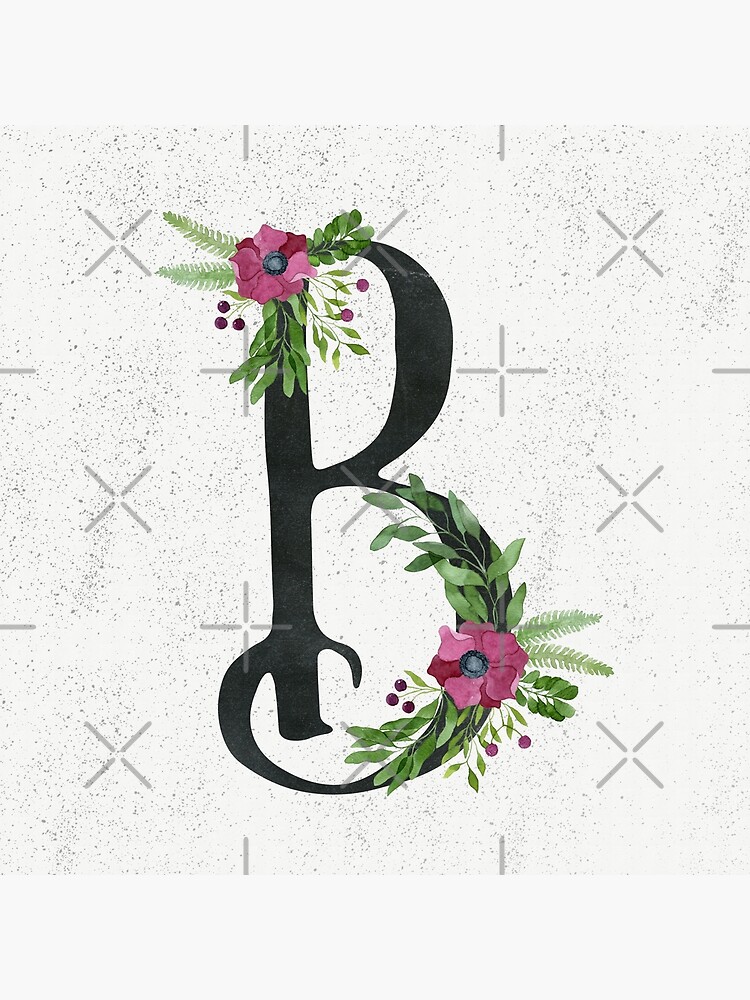 "Monogram B With Floral Wreath" Art Print For Sale By Helga-wigandt ...