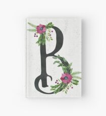 Monogram B with Floral Wreath Hardcover Journal