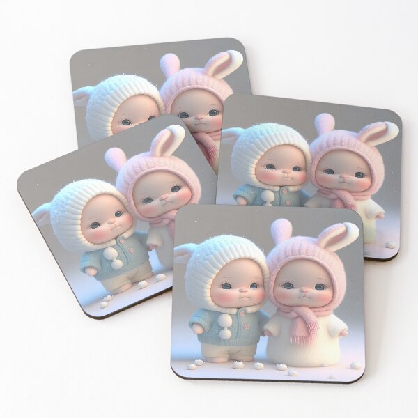 Item preview, Adorable Children dressed as rabbits in winter clothes designed and sold by Juliascutecornr.