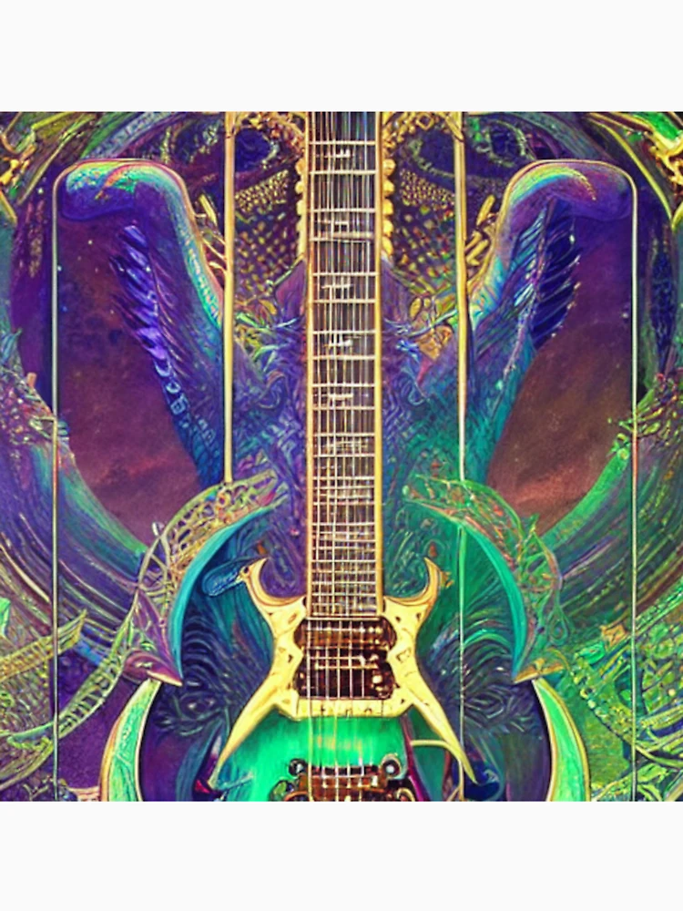 Aperçu 6 sur 6. Sweat à capuche épais avec l'œuvre Blue Wing Guitar créée et vendue par Sub-Ruminations.