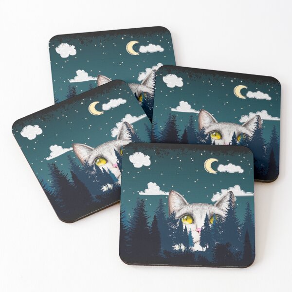 Item preview, Cat behind the trees watching the sky designed and sold by Amirebdesign.