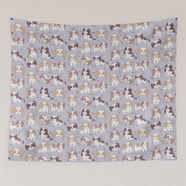 Item preview, shih tzu dog - cute pattern of adorable illustration of the small shih tzu dog designed and sold by Yarafantasyart.