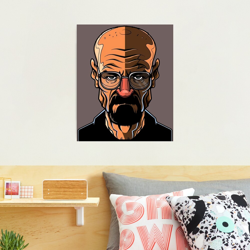 ORIGINAL DRAWING coloured good pencil portrait of Heisenberg by artist Kerry Clarke size A4, Breaking bad, el camino, Walter white. Gifts for him