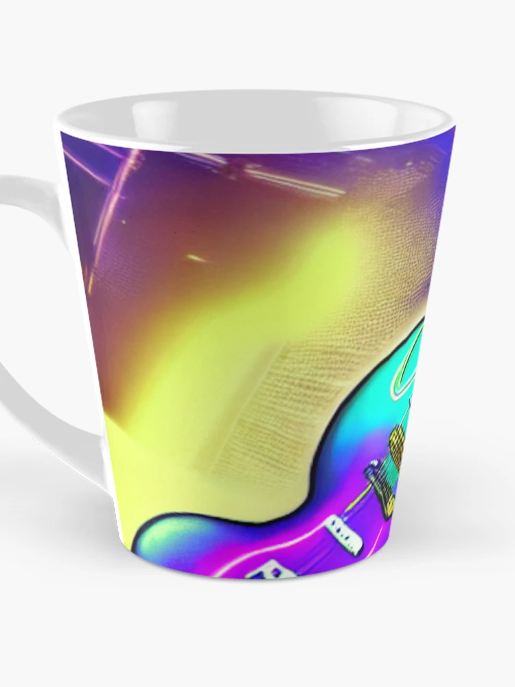 Aperçu 3 sur 4. Mug à café avec l'œuvre Melting Guitar créée et vendue par Sub-Ruminations.