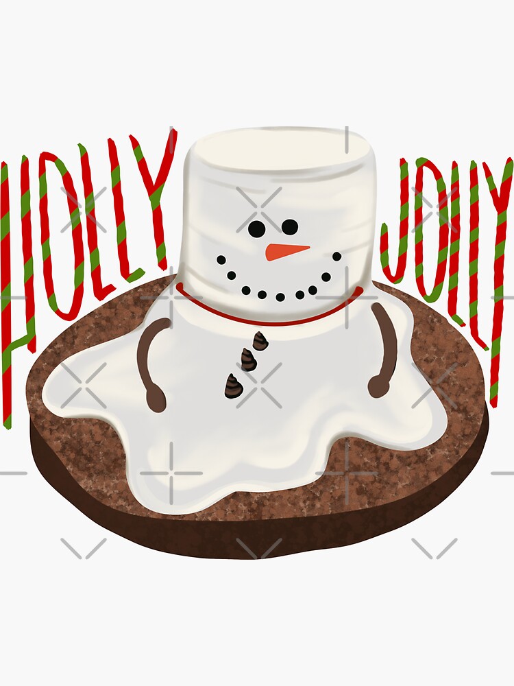 "Holly jolly melted marshmallow cookie" Sticker for Sale by 21ayh