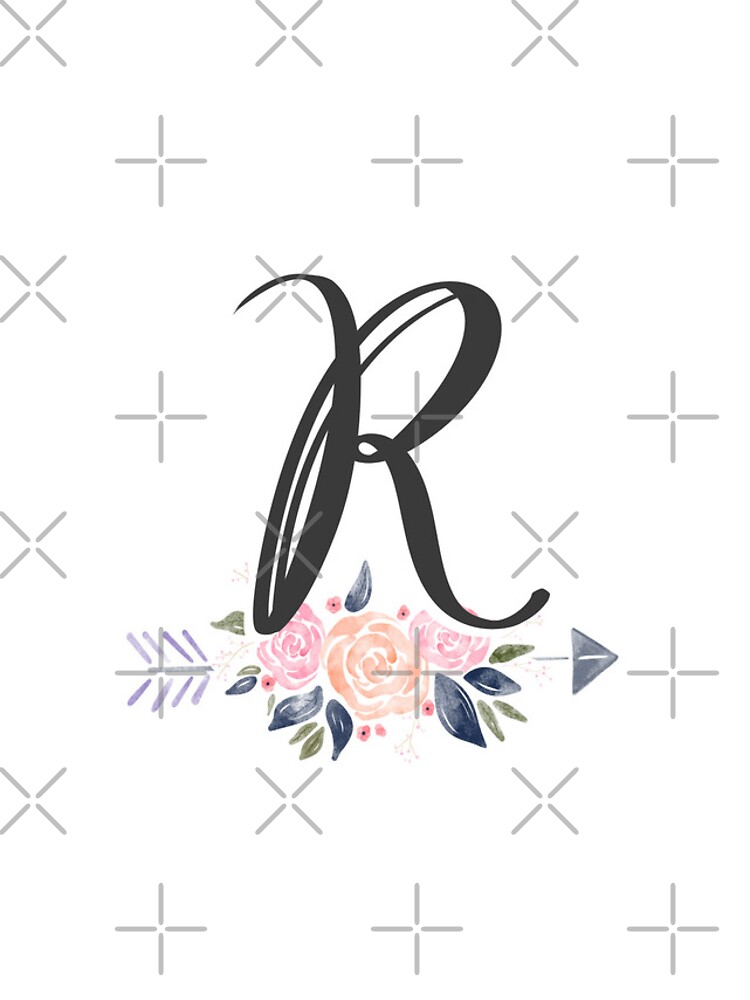 Thumbnail 4 of 4, iPhone Case, Letter R Monogram Watercolor Roses designed and sold by MandyRosko.