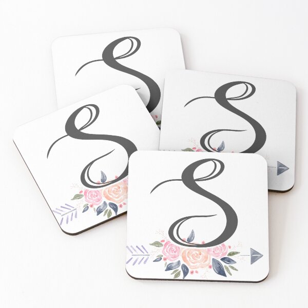 Item preview, Letter S Monogram Watercolor Roses designed and sold by MandyRosko.