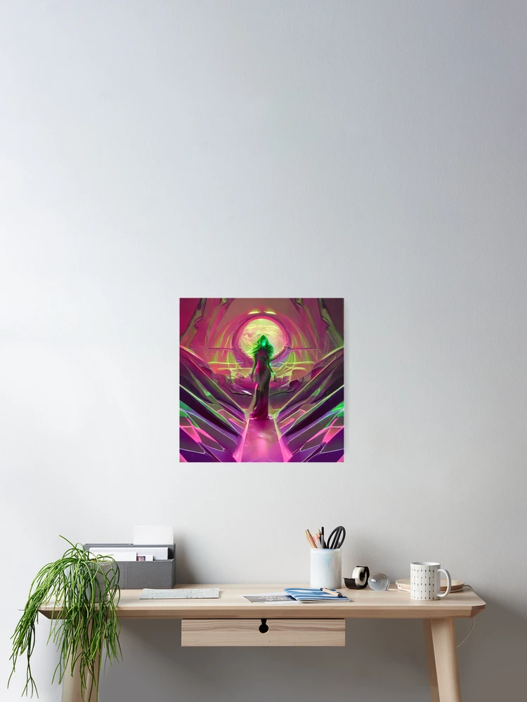 Aperçu 2 sur 3. Poster avec l'œuvre Pink Crystal Realm créée et vendue par Sub-Ruminations.