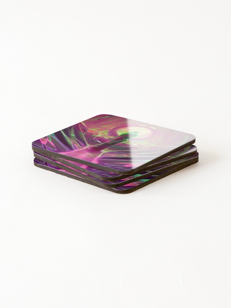 Thumbnail 4 of 5, Coasters (Set of 4), Pink Crystal Realm designed and sold by Sub-Ruminations.