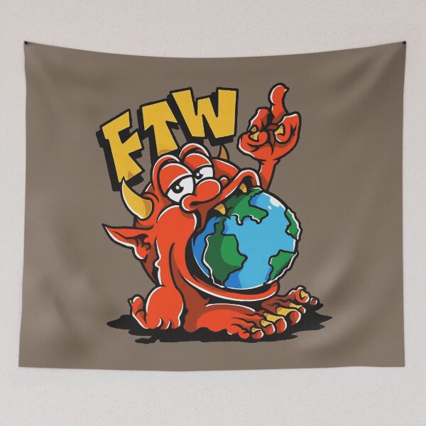 Item preview, F*ck The World, Devil, Funny Devil, World designed and sold by CartoonStarsStd.