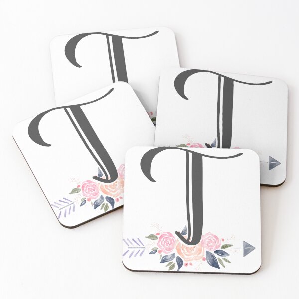 Item preview, Letter T Monogram Watercolor Roses designed and sold by MandyRosko.