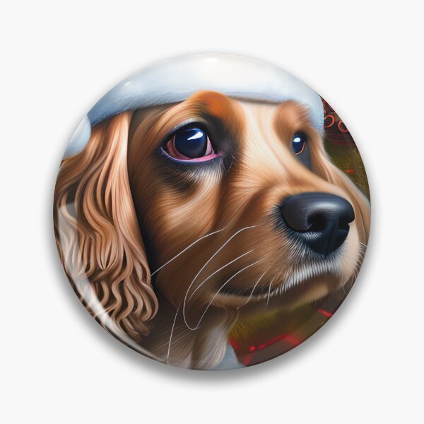 Item preview, Christmas Cocker Spaniel Wearing A Santa Hat designed and sold by ZenEverAI.