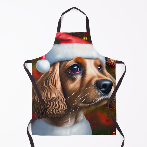 Item preview, Christmas Cocker Spaniel Wearing A Santa Hat designed and sold by ZenEverAI.