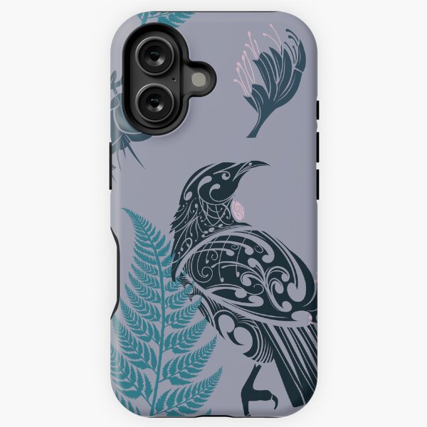 Item preview, New Zealand Native Tui Bird on a Grey background. designed and sold by Kiwidom.